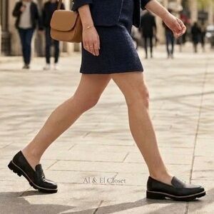 Vionic Cheryl II Black Leather Wide Loafers Women’s 12W Orthotic Comfort New
